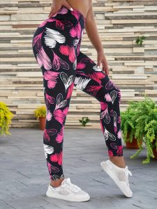floral print leggings artisticki uzorak jedna velicina