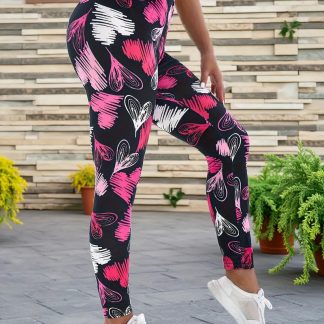 floral print leggings artisticki uzorak jedna velicina