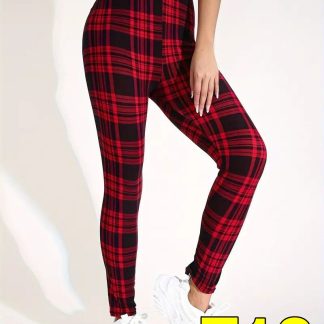 Ženske Tajice crvene karirane - Univerzalna Veličina